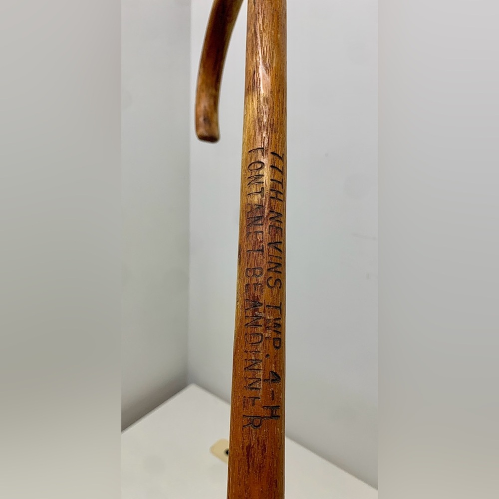 Antique 77th Nevins Twp 4-H Fontanet Bean Dinner Cane Walking Stick